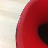 60s Vallauris ceramic vase, white spaghetti