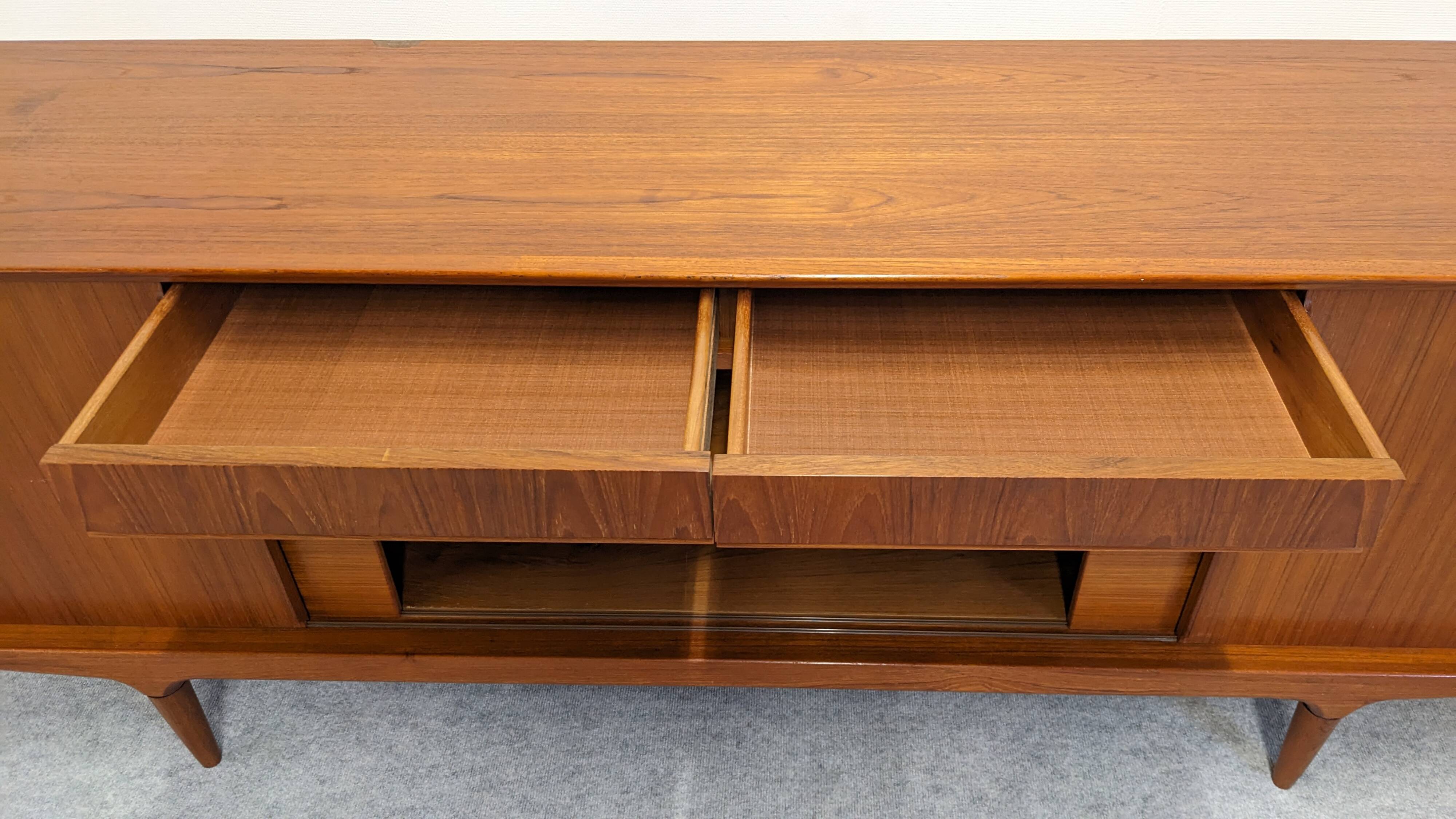 Teak enfilade by Johannes Andersen for Clausen & Son, Denmark 1960.