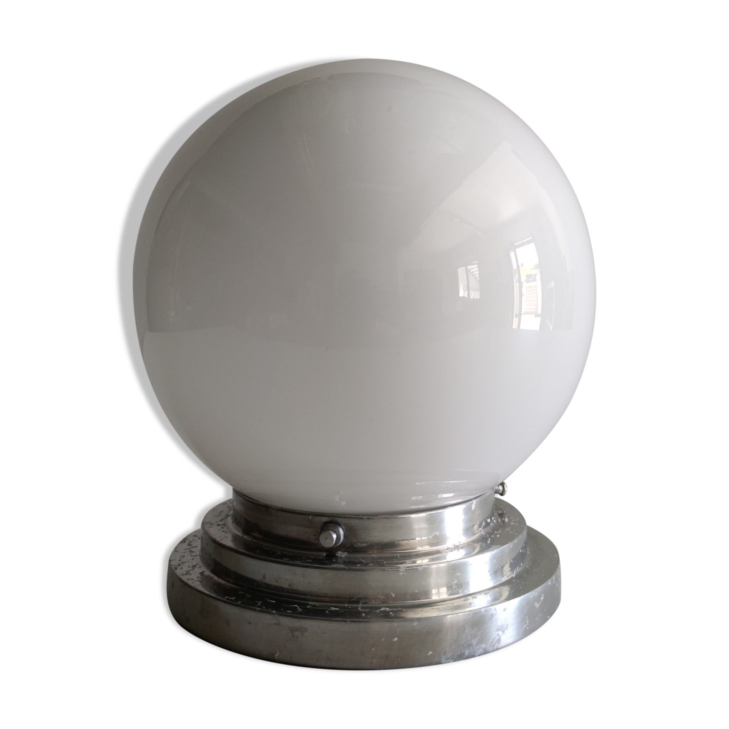 Glass/metal ceiling lamp