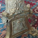 Candelabra candle holder in bronze - church - gothic, mounted in lamp.