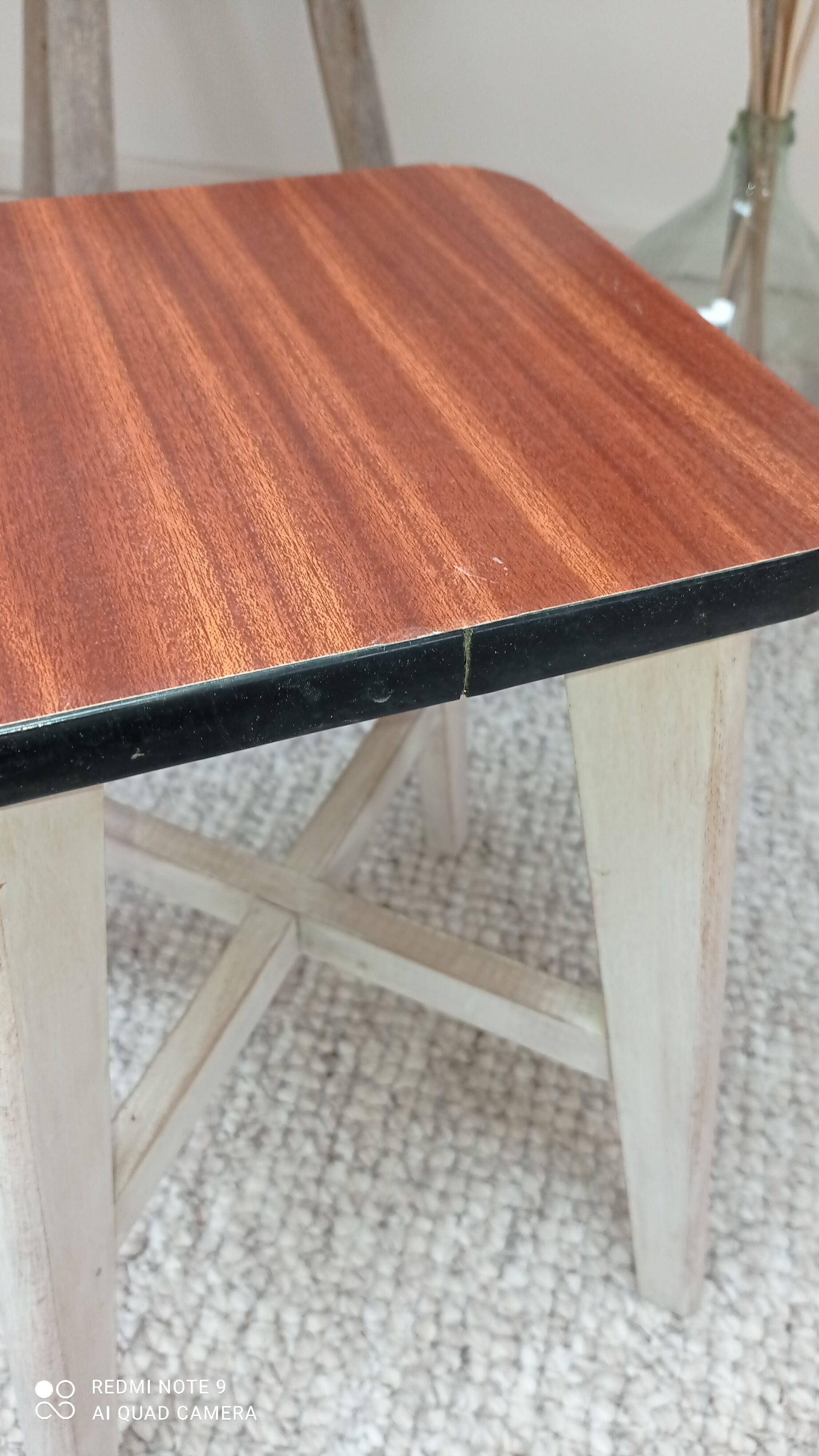 Wooden stool and formica