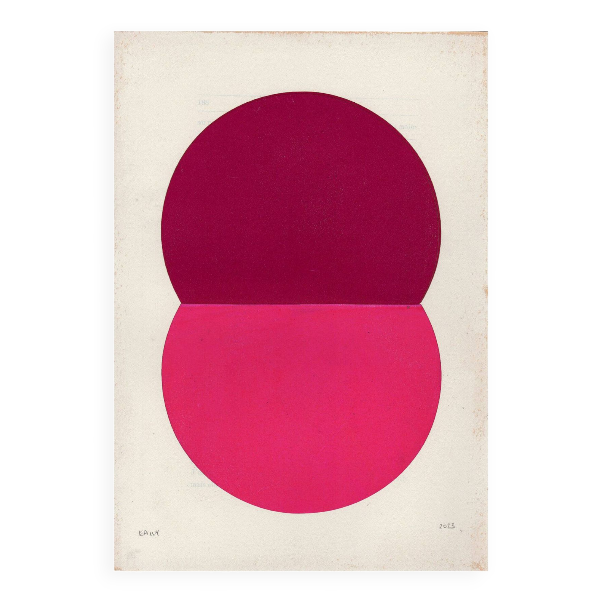 Collage on old paper - loki - pink - signed eawy