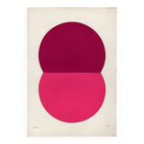 Collage on old paper - loki - pink - signed eawy