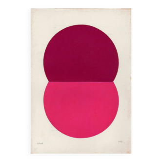 Collage on old paper - loki - pink - signed eawy