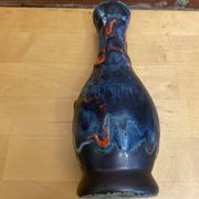 Vintage polychrome ceramic soliflore vase in the old style vallauris