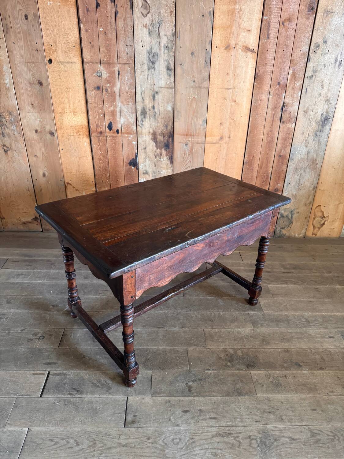 Cévenole table in chestnut wood, 19th-century folk art.