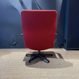 Geoffrey Harcourt F154 vintage swivel armchair for Artifort red fabric 70s