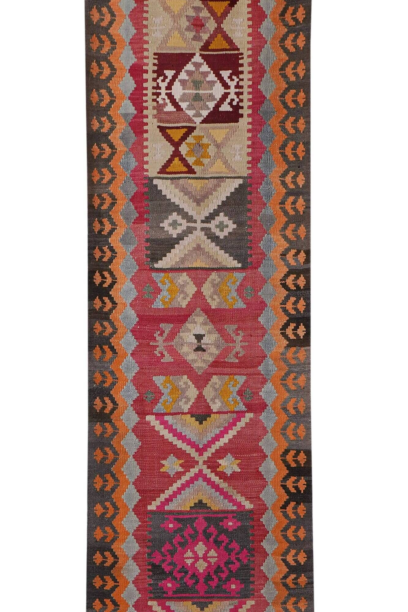 Vintage Turkish hallway rug 87x510 cm