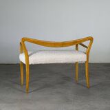 Benches Attributed to Guglielmo Ulrich, Blonde Maple & Bouclé, Italy 1940s