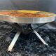 Roche Bobois coffee table design 1960-1970 ceramic top on metal.