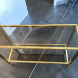 Console smoked glass and brass 70s