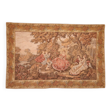 Tapisserie Aubusson de style rural-romantique en jacquard rococo vintage.