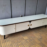 Vintage mid-century modern sideboard with rounded sides, germany 1960s