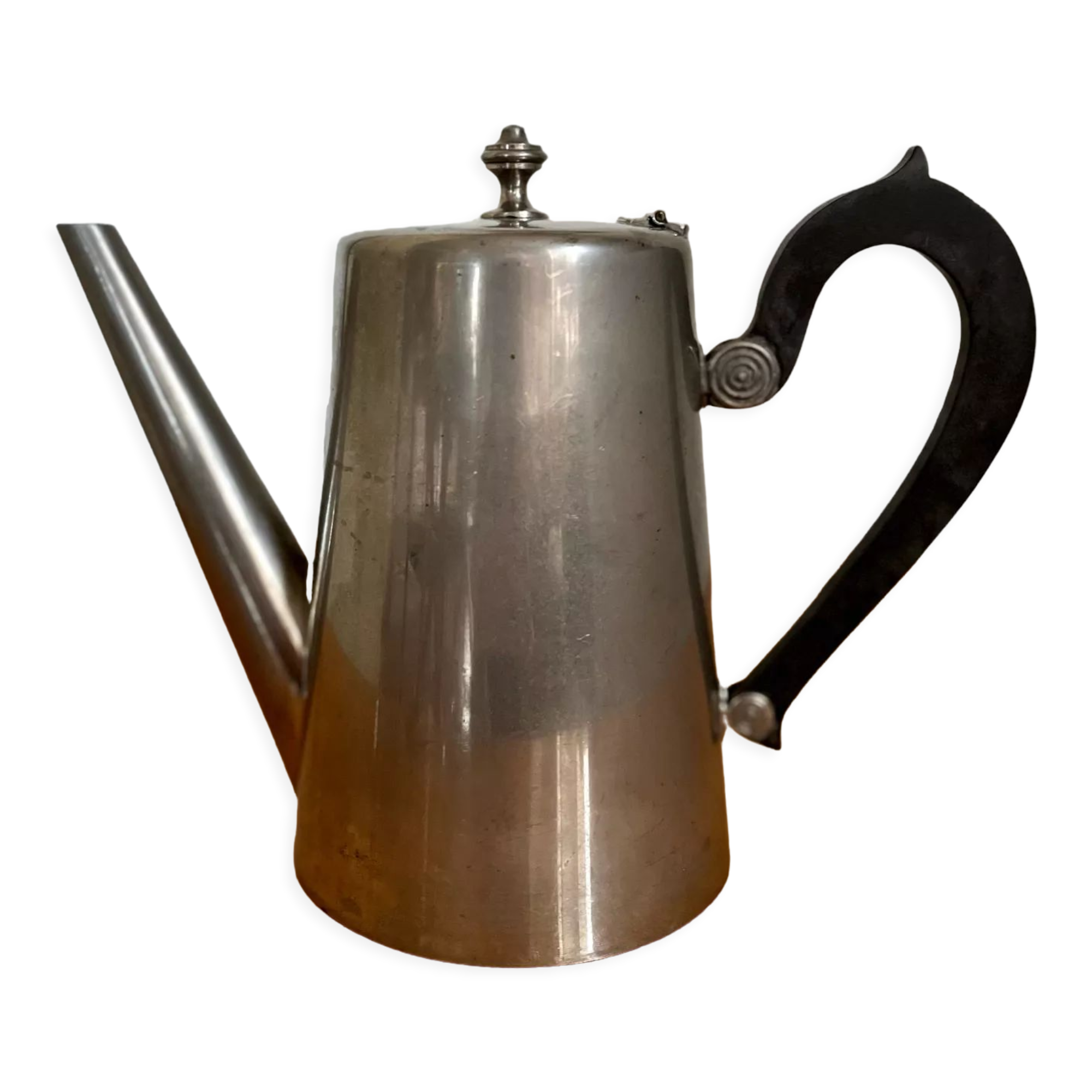Cafetière Art Deco en métal argenté