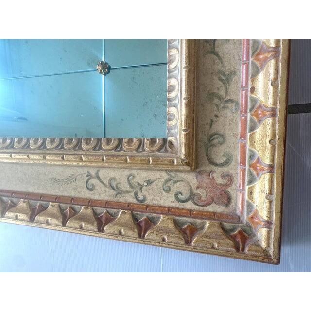 Venetian mirror in solid linden wood, hand-decorated