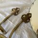 4 antique brass coat hooks towel holders