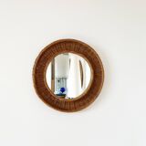 Round wicker mirror 1960