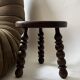Tabouret bas - table d'appoint  tripode en bois perlé