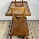 Vintage Cherry Wood Rolling Trolley from the 1970s