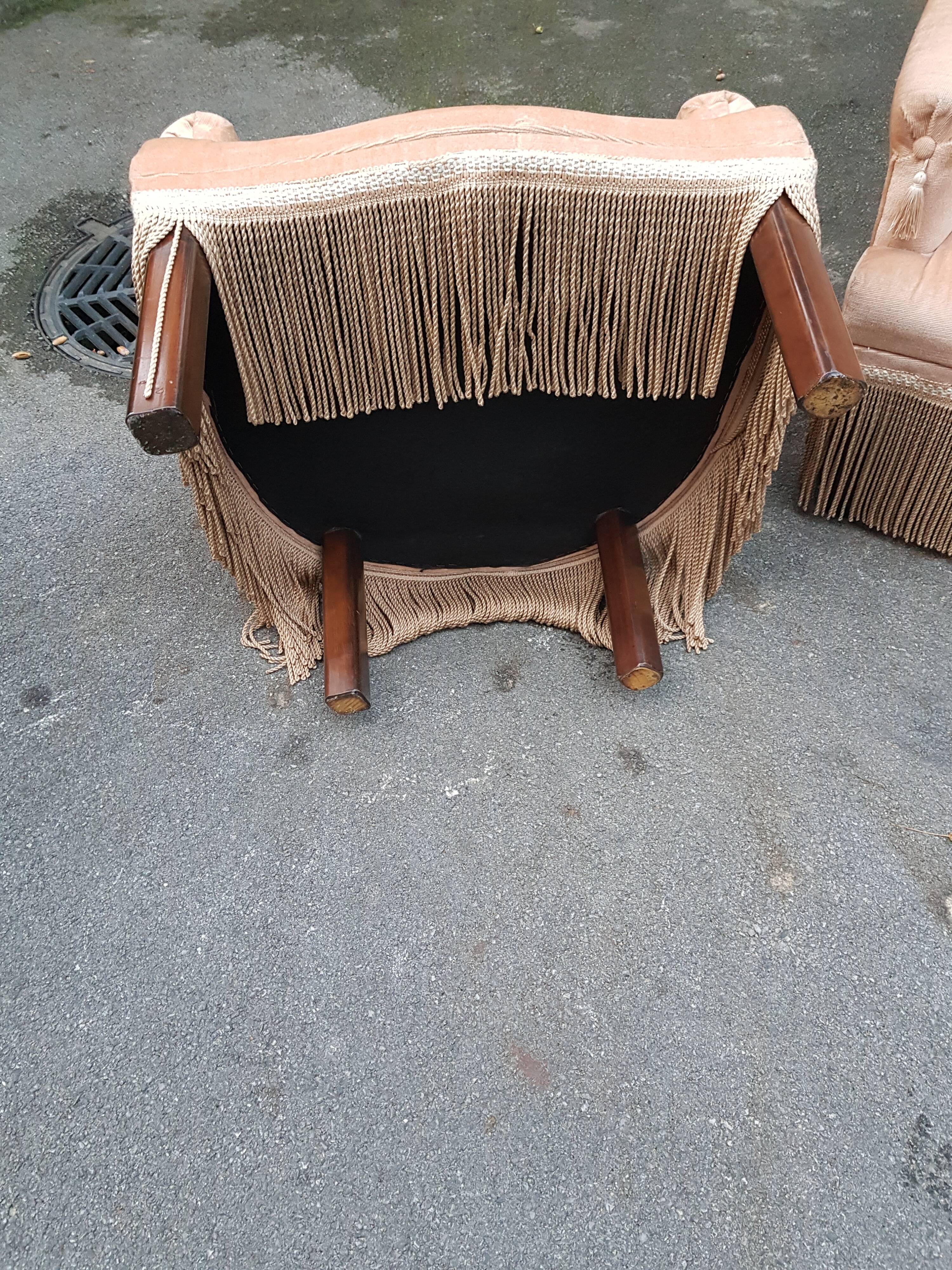 Pair of toad armchairs