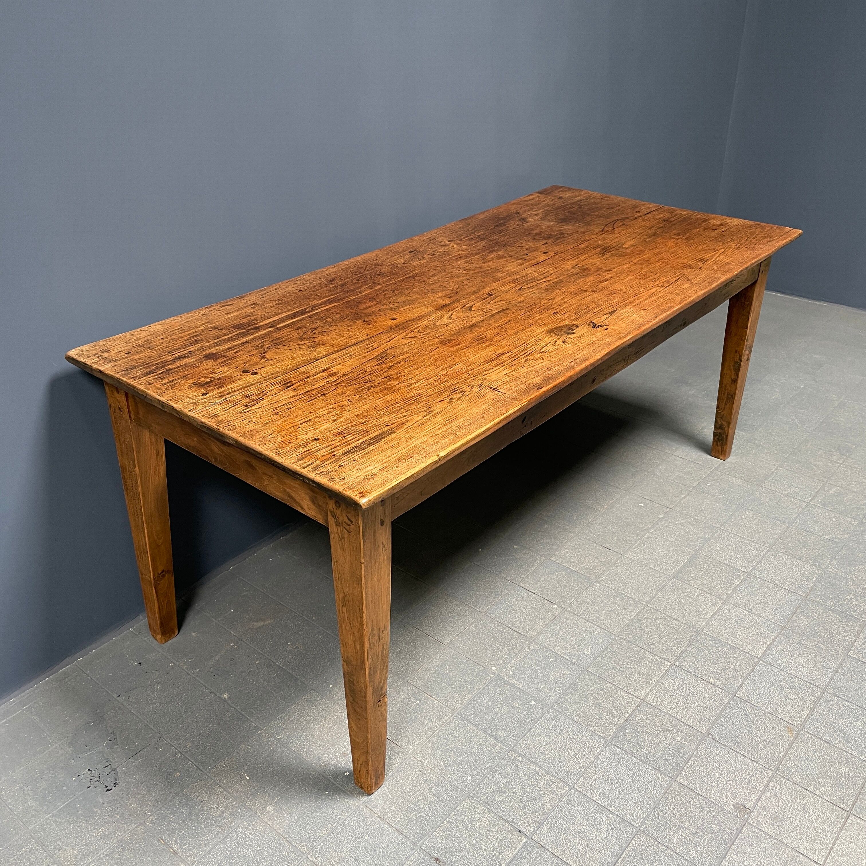 Rustic french farmhouse dining table made of oak and elm