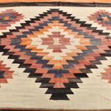 10X13 Soft Colors Rare Large Area Vintage Wool Kilim Rug, 300x389 Cm