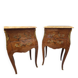 Duo de chevets style - marqueterie marbre