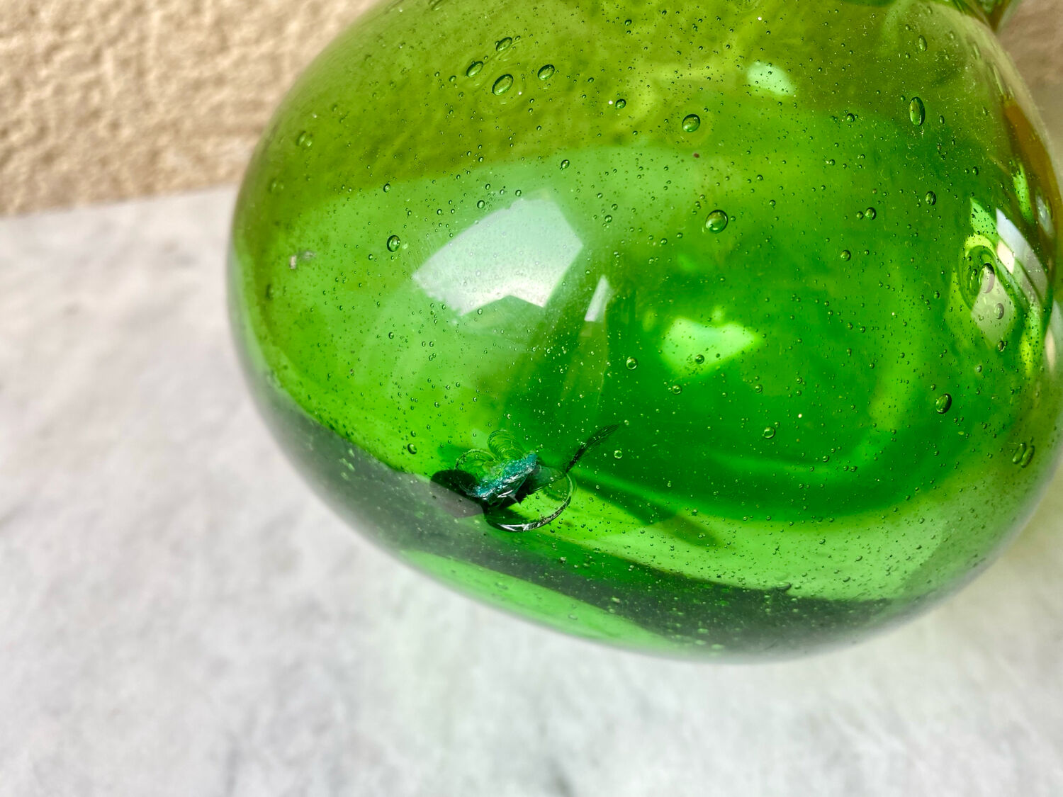 Blown glass rabbit's foot from Biot, France, vintage design from the 1960s.