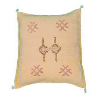 Pale yellow Sabra berber cushion