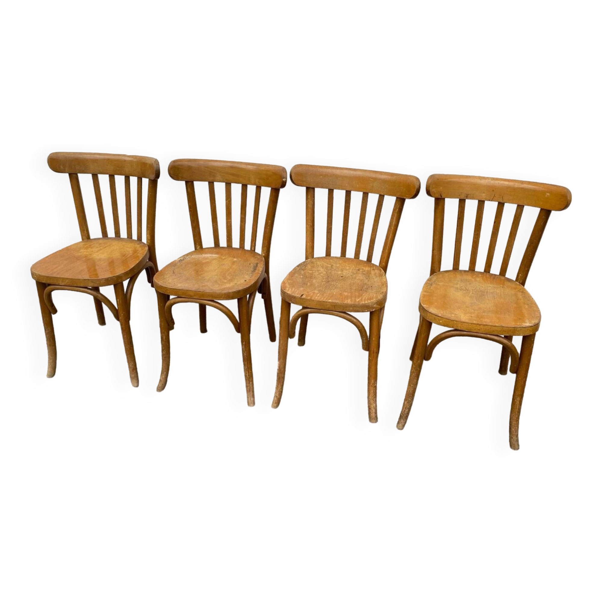Set of 4 bistro chairs, curved backs