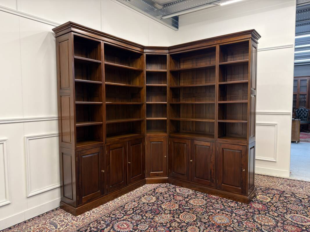 Classic English Corner Bookcase
