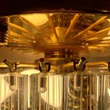 Lampe de plafond striée Murano, années 1980