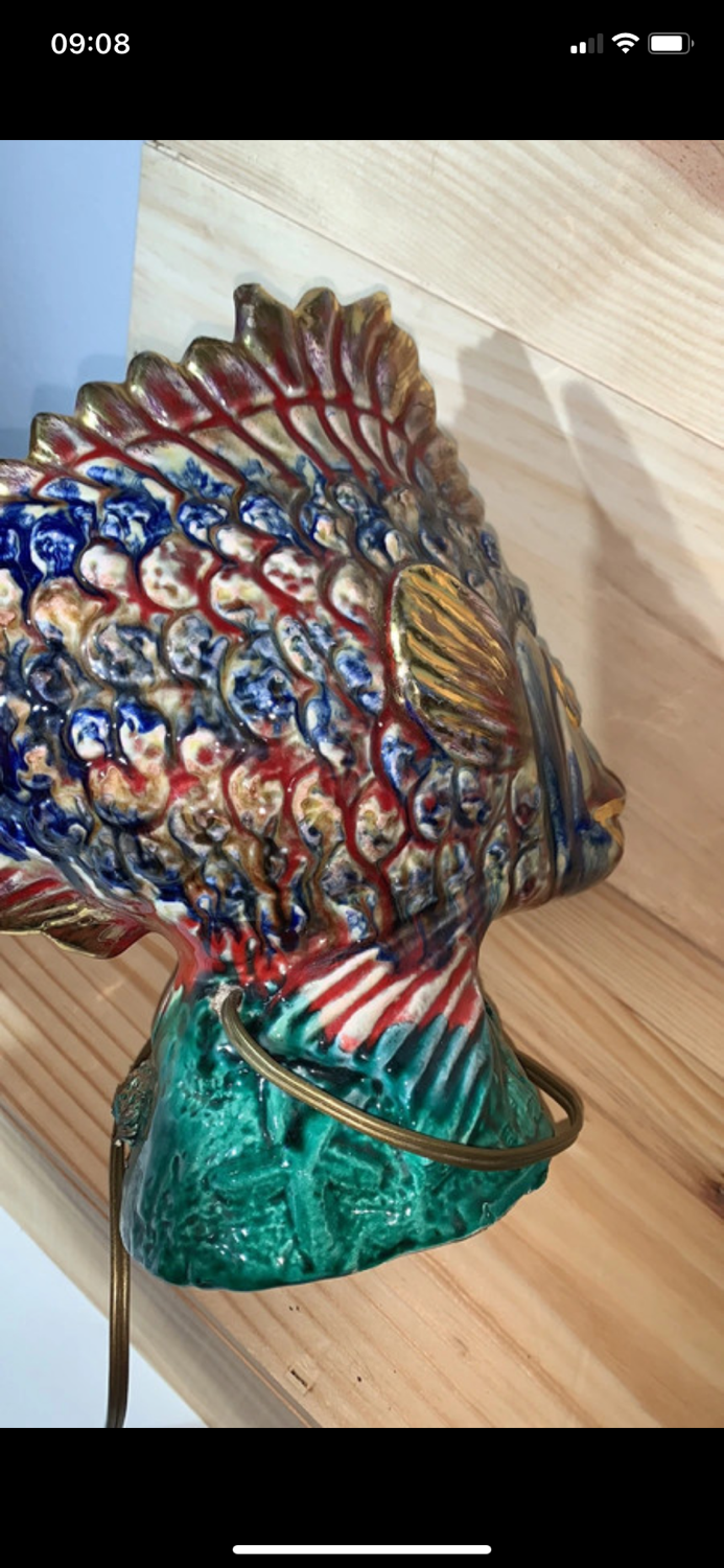 Vintage ceramic fish night light