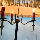 Lampadaire vintage "doré" à franges b 55 h 160