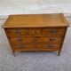 Commode Louis XVI en marqueterie et placage d'amarante/merisier 1950