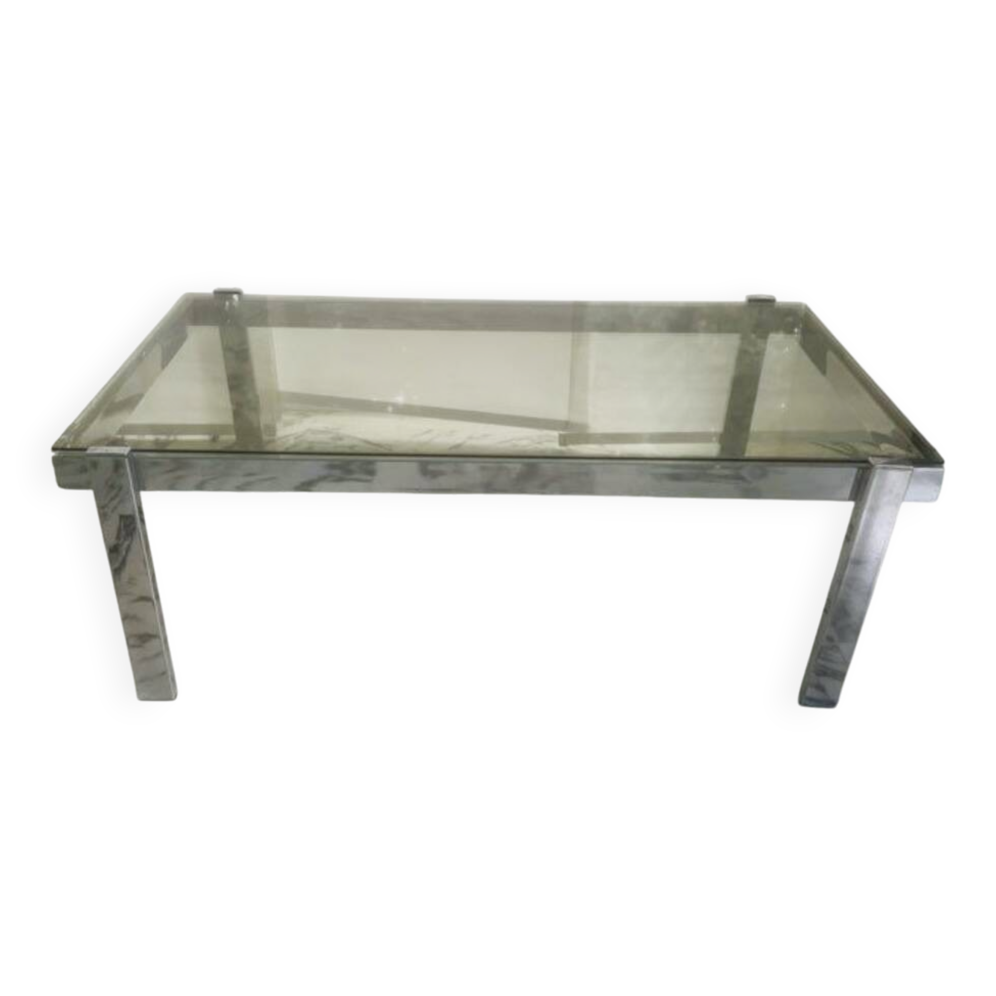 Table basse vintage « Space Age» métal chromé Roche Bobois circa 70