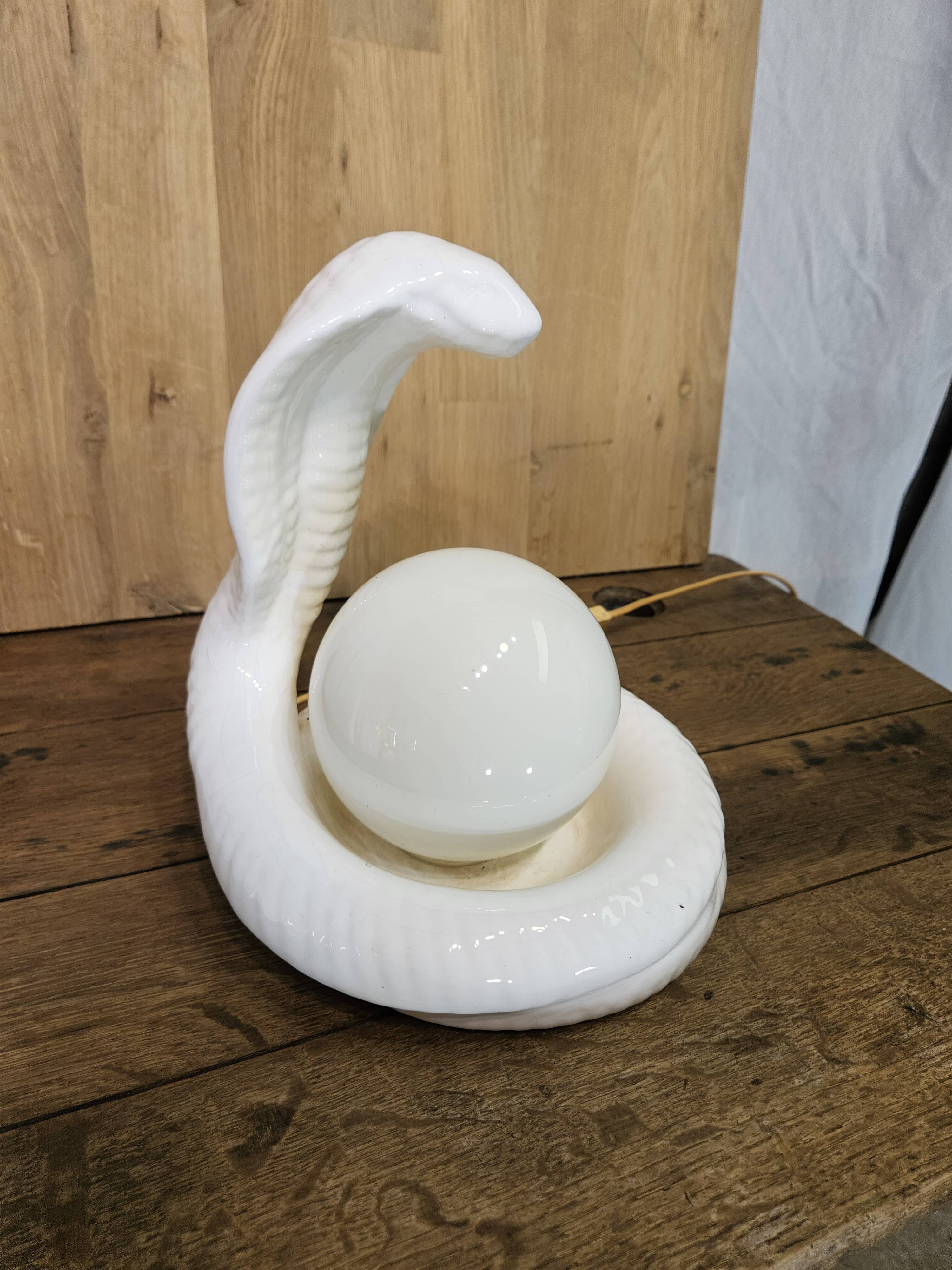 Cobra snake lamp 1970 1980 Avobin Italy