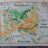 Vintage school map Vidal Lablache Asie physique n°14