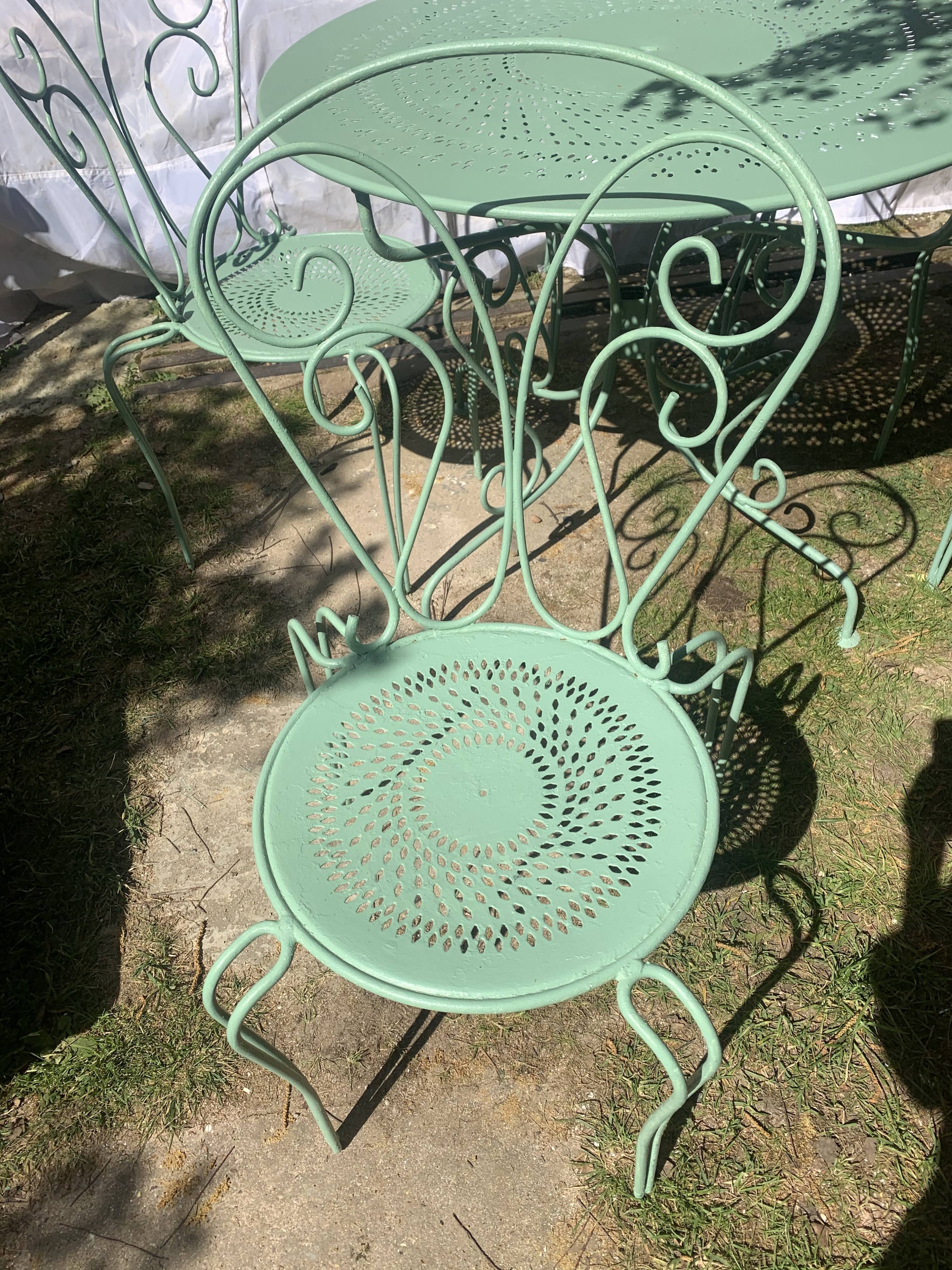 Provence green wrought iron garden room