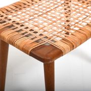 Paire de tabourets en chêne et canne en teck danois des années 1950