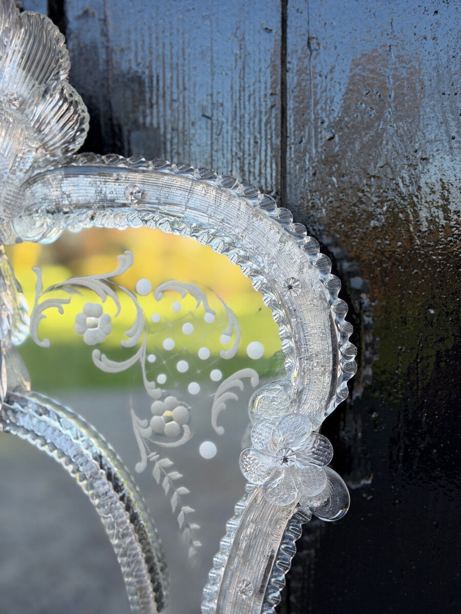 Venetian mirror made of Murano glass, circa 1950.