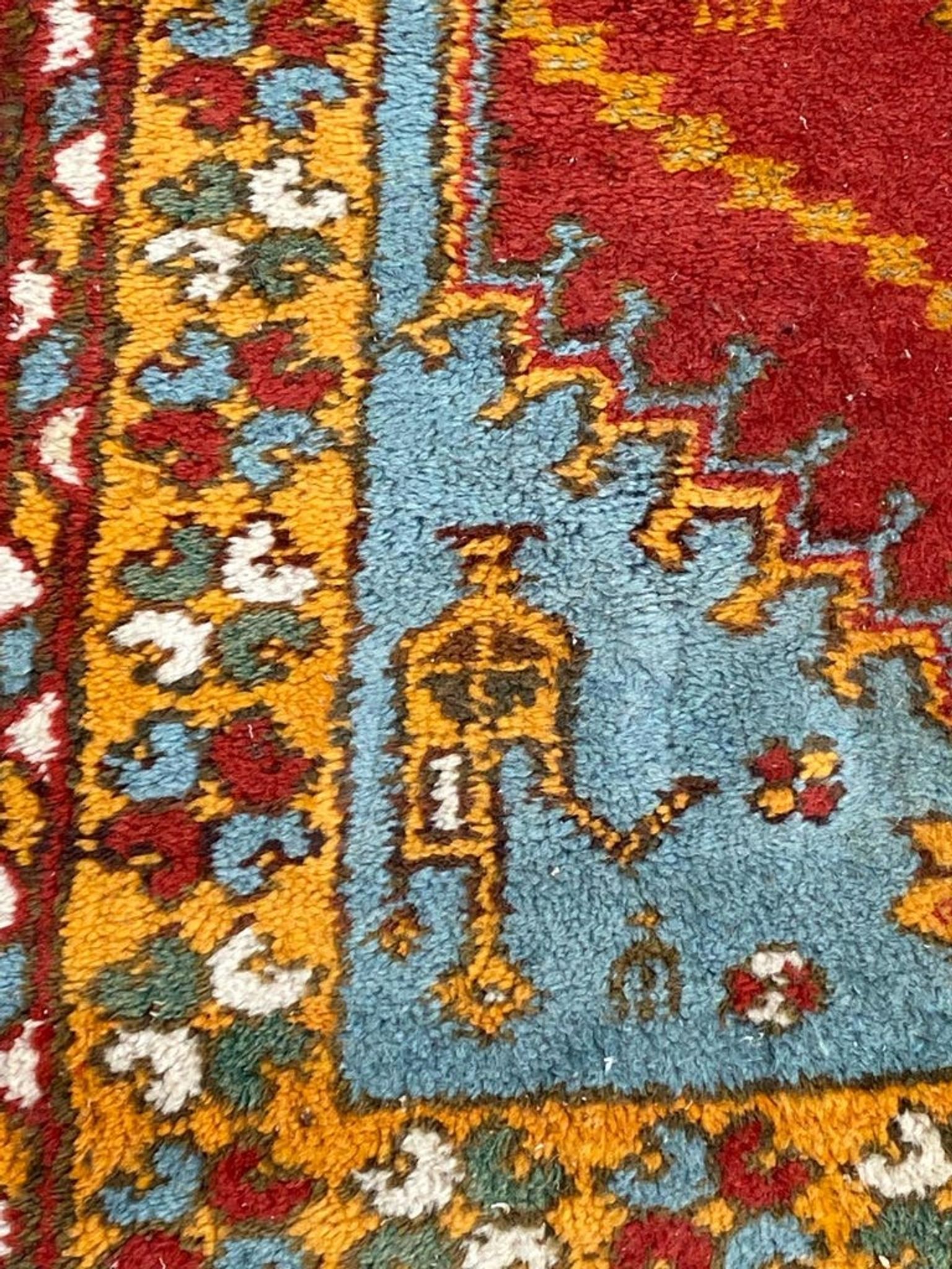 Tapis Ushak turc du milieu du siècle 144x82cm