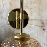 Brass and striated glass wall lamp
