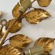 Large golden leaf wall lamp vintage design 70s