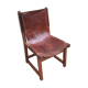Modernist chair Riaza leather and vintage wood 1960