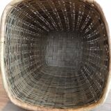 Large wicker/vintage bamboo laundry basket with lid