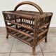 Rattan and wood magazine rack - VINTAGE (1970)
