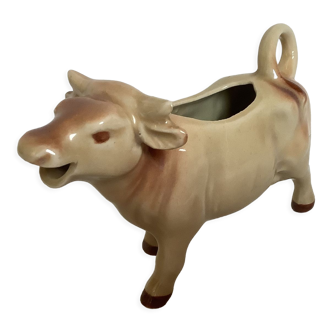 Creamer milk jug zoomorphic cow shape beige brown