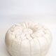Off-white leather patchwork pouf