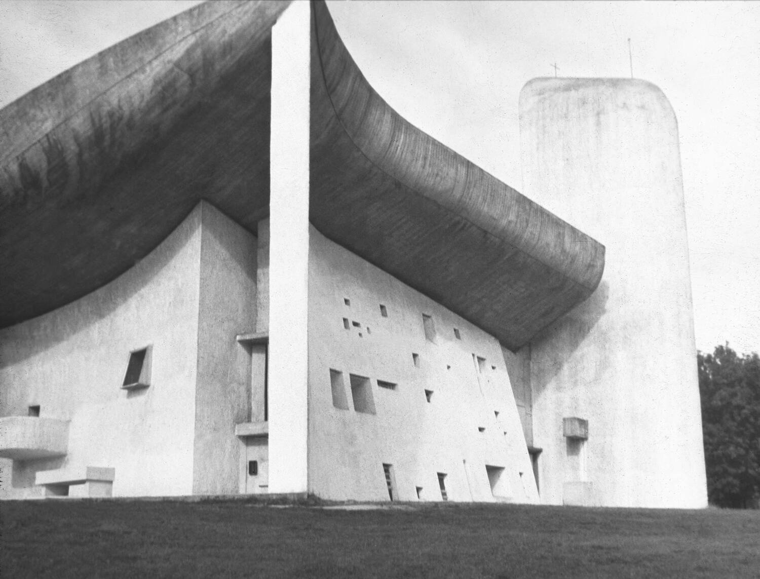 Large photograph of Ronchamp Chapel by Le Corbusier